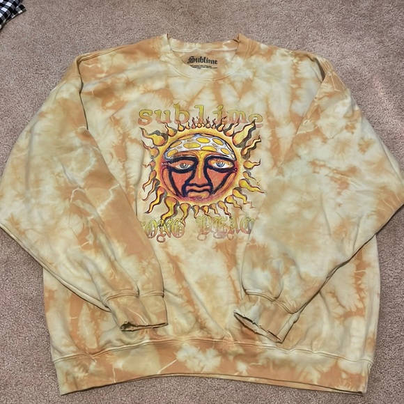 yellow tie-dyed sublime oversized sweatshirt size S/M - Picture 1 of 3